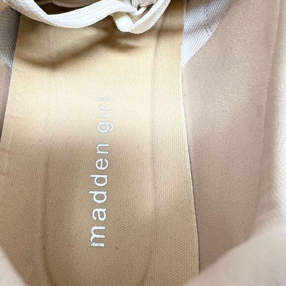 Madden Girl Angiee Sneakers Womens 10 Beige Lace-Up Platform Round Toe - Picture 9 of 11